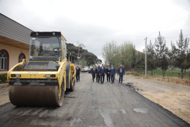 Şəmkirdə cənab Prezidentin sərəncamına uyğun kəndlərarası avtomobil yolunun tikintisi davam edir
