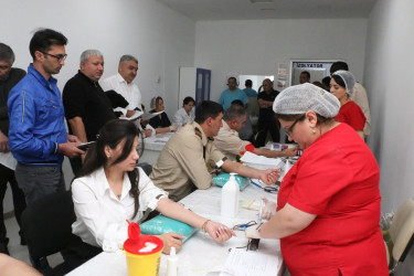 Şəmkirdə könüllü qanvermə aksiyası keçirilib