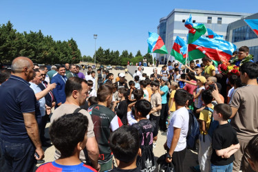 Avropa çempionatında bürünc medal qazanan idmançımız Şəmkirdə coşqu ilə qarşılanıb