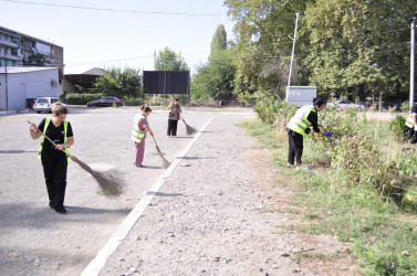 Kür qəsəbəsində genişmiqyaslı imeclik keçirilib